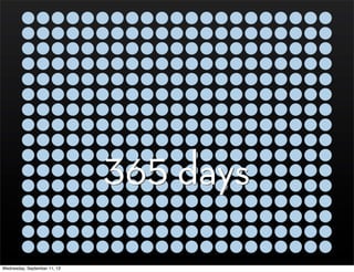 365 days365 days
Wednesday, September 11, 13
 