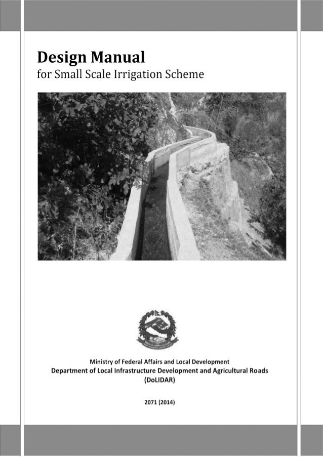 Design mannual for small scale irrigation scheme book