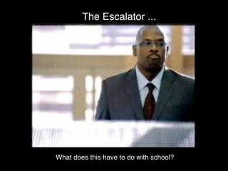The Escalator ...




                escalator


What does this have to do with school?
 