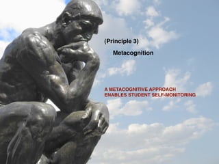 (Principle 3)
   Metacognition




A METACOGNITIVE APPROACH
ENABLES STUDENT SELF-MONITORING
 