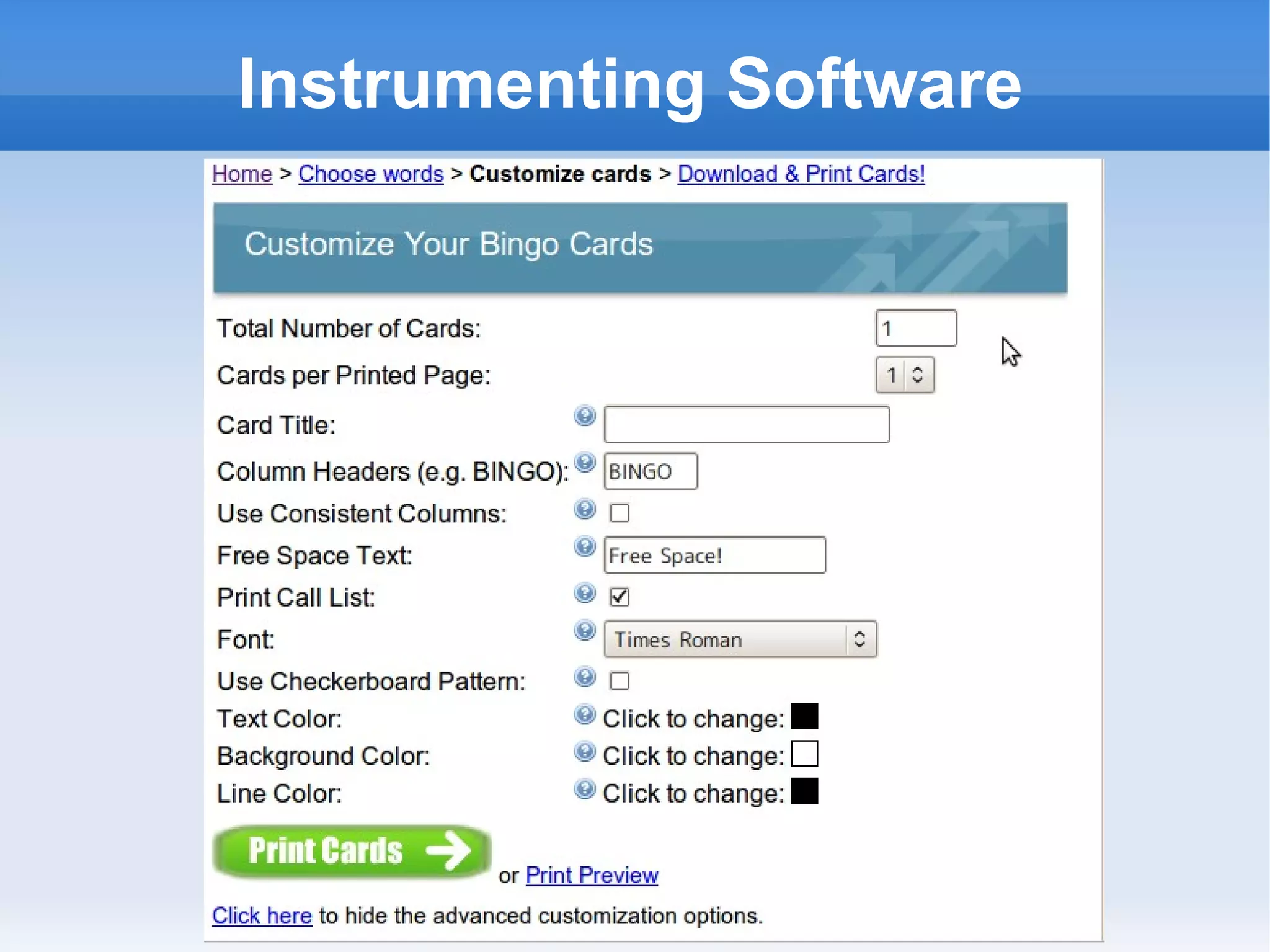 Instrumenting Software 