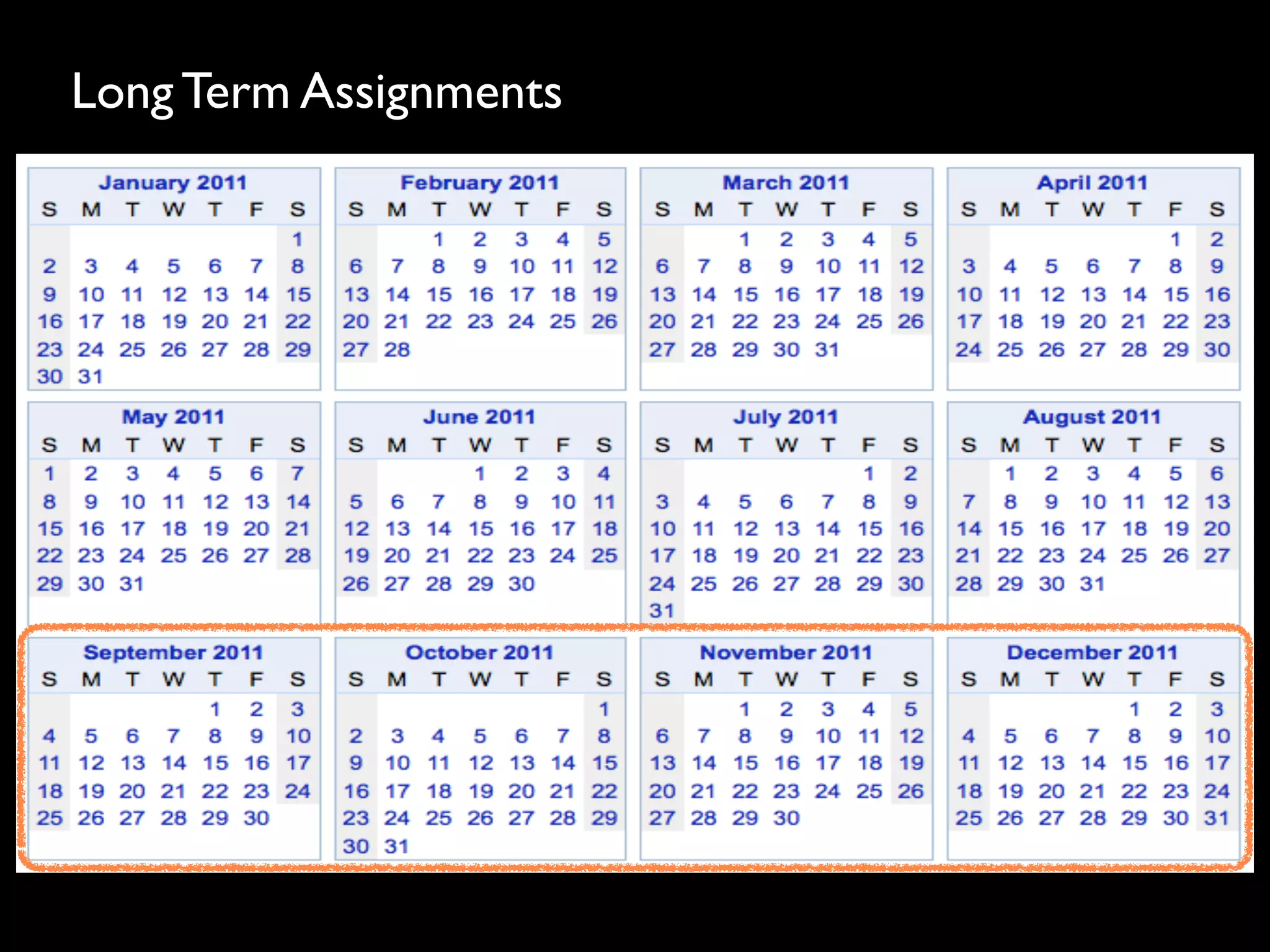 Long Term Assignments
 