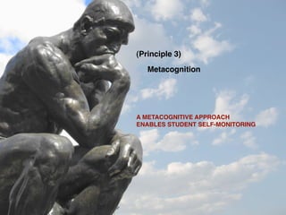 (Principle 3)
   Metacognition




A METACOGNITIVE APPROACH
ENABLES STUDENT SELF-MONITORING
 