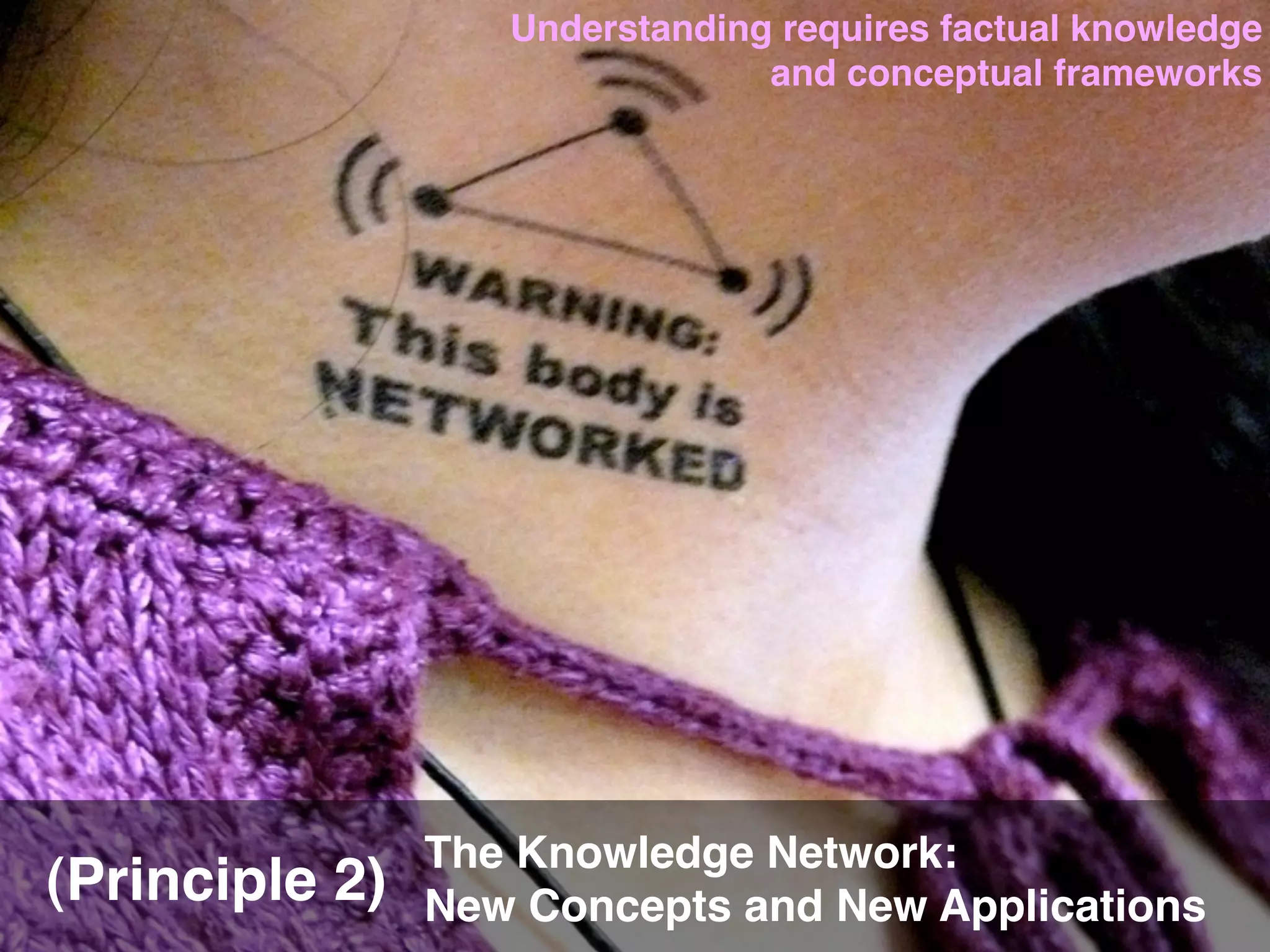 Understanding requires factual knowledge
                                and conceptual frameworks




                The Knowledge Network:
(Principle 2)   New Concepts and New Applications
 