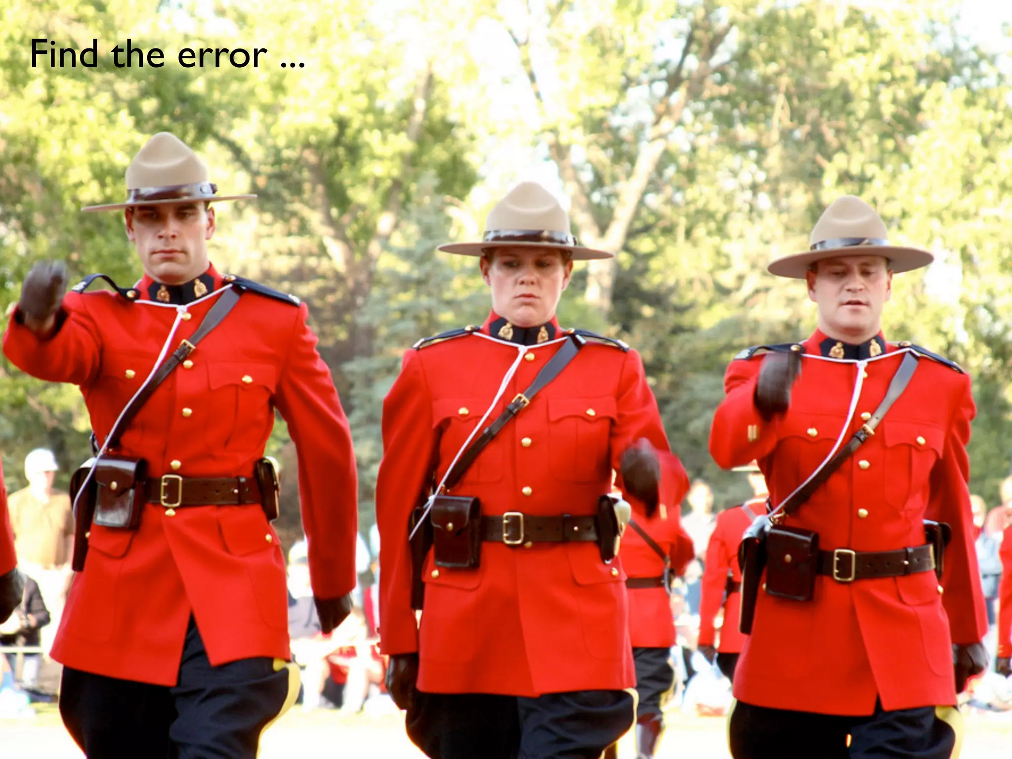 Find the error ...
 