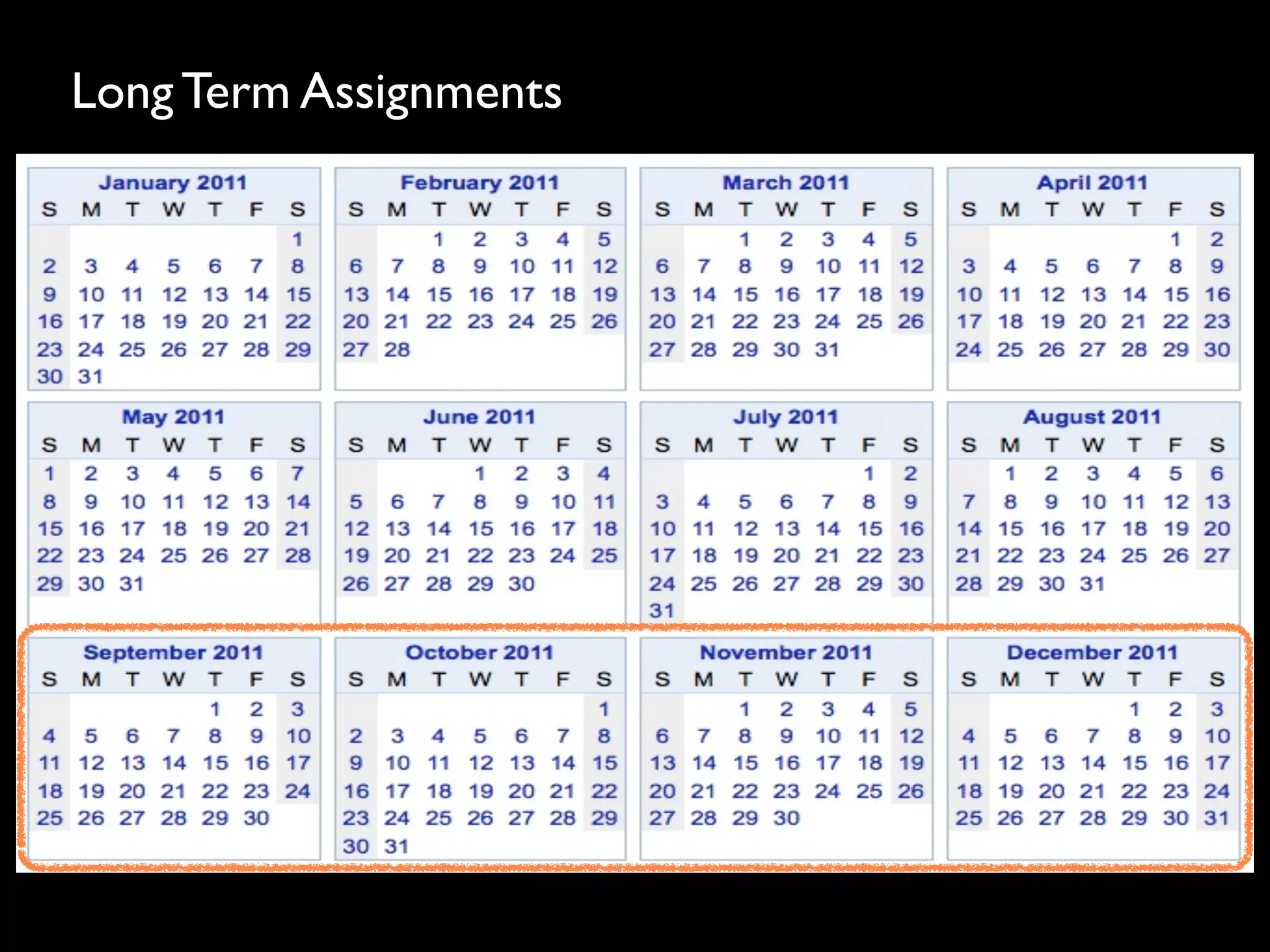 Long Term Assignments
 