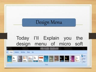Design menu in MS Word | PPT