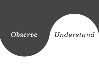 Observe Understand
 