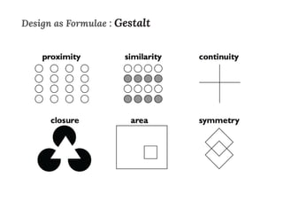 Design as Formulae : Gestalt
 