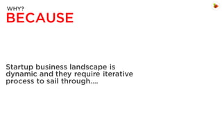 WHY?

BECAUSE

Startup business landscape is
dynamic and they require iterative
process to sail through….

 