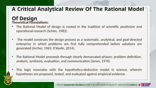 Scitific Rational RATIONAL VS. ACTION-CENTRIC DESIGN MODELS: A CRITICAL COMPARATIVE ...
