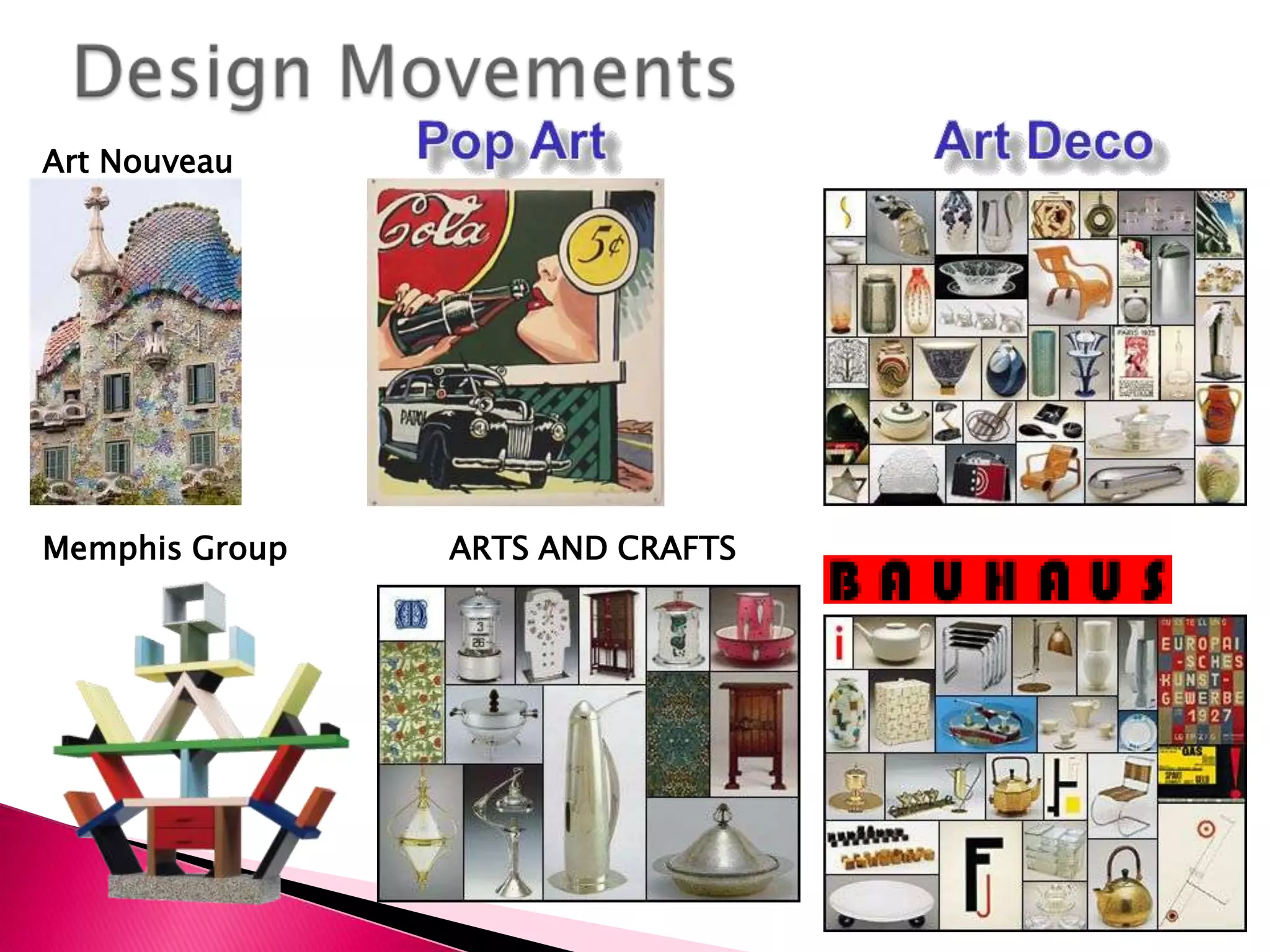 Design MovementsArt NouveauARTS AND CRAFTSMemphis Group