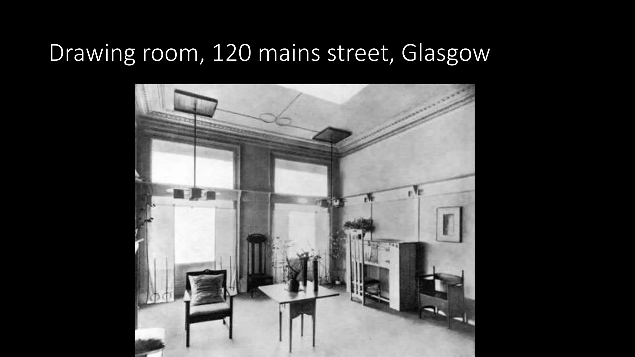Drawing room, 120 mains street, Glasgow
 