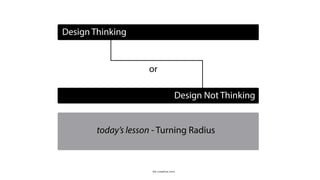 Design Thinking
or
today’s lesson - Turning Radius
Design Not Thinking
bb-creative.com
 