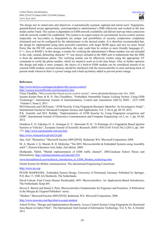 Design of a gsm based biometric access control system | PDF