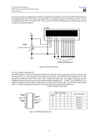 Design of a gsm based biometric access control system | PDF
