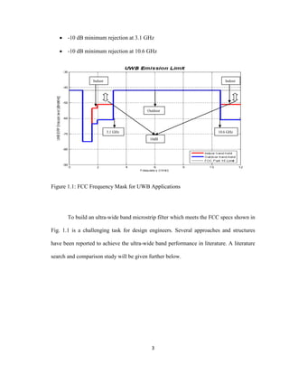 Design of a microstrip bandpass filter for 3.1 10.6 g hz uwb system | PDF