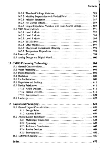 Design of analog cmos integrated circuits | PDF
