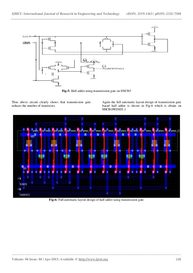 Design of area and power efficient half adder using transmission gate