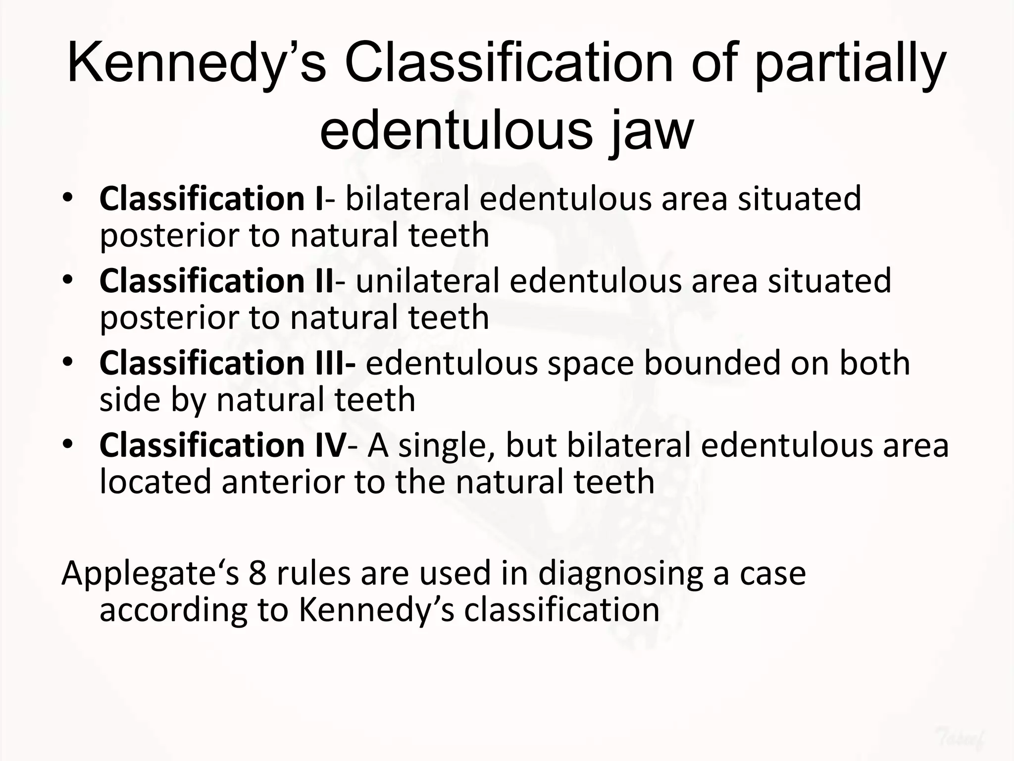 Designing a Removable Partial Denture (Kennedy's Classification)