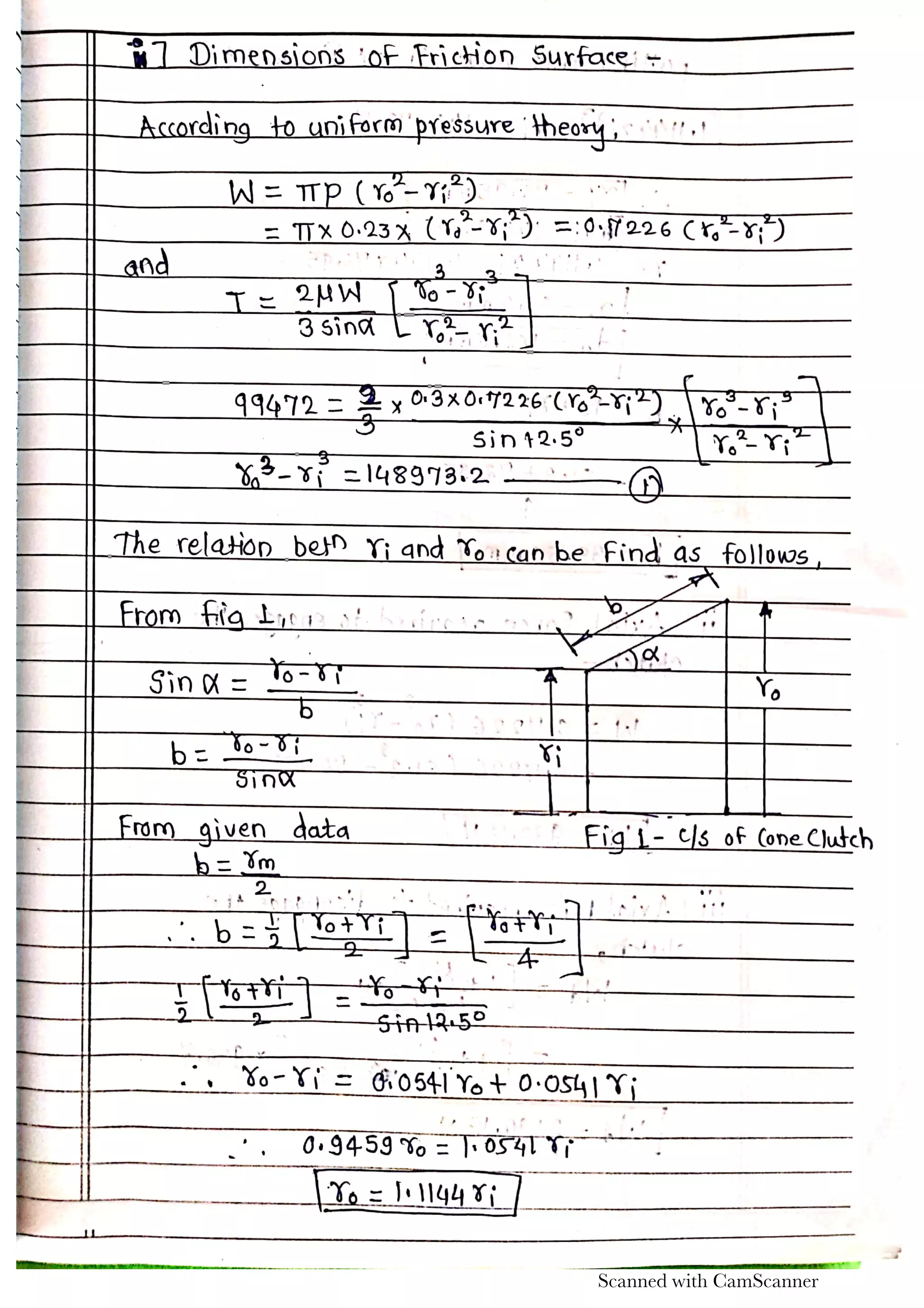 Design of Clutch numerical by Prof. Sagar Dhotare