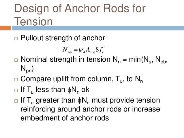 Design Of Column Base Plates Anchor Bolt