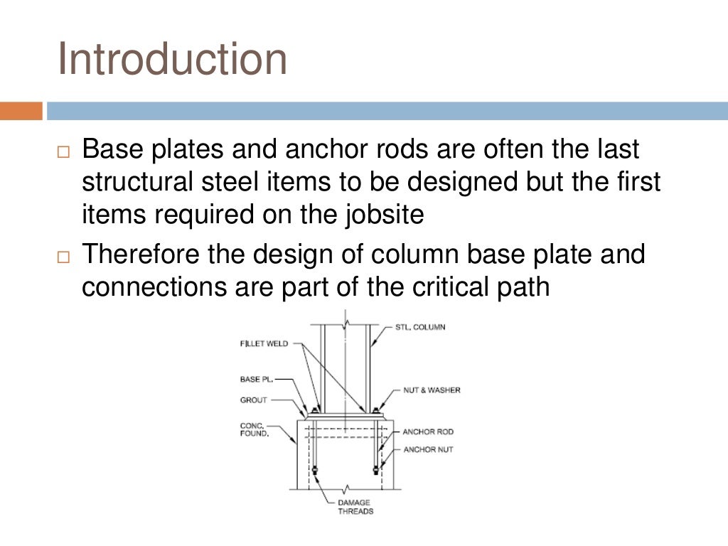 Design of column base plates anchor bolt