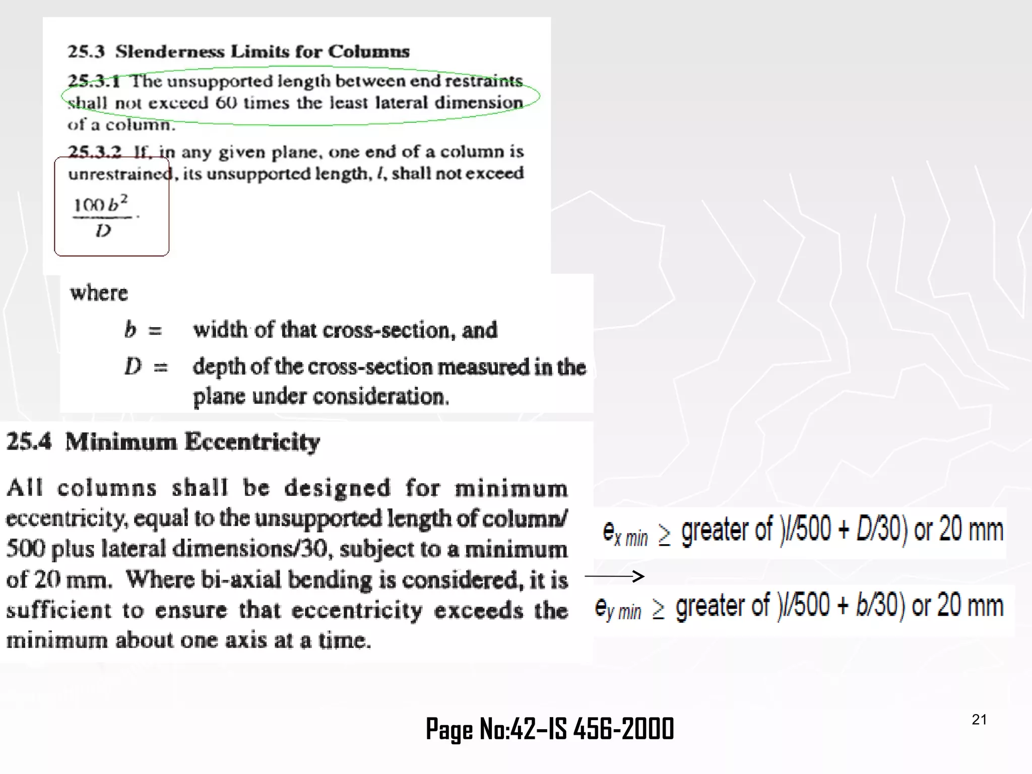 101x2000 Column Method Design of columns axial load as per IS 456-2000 | PPT