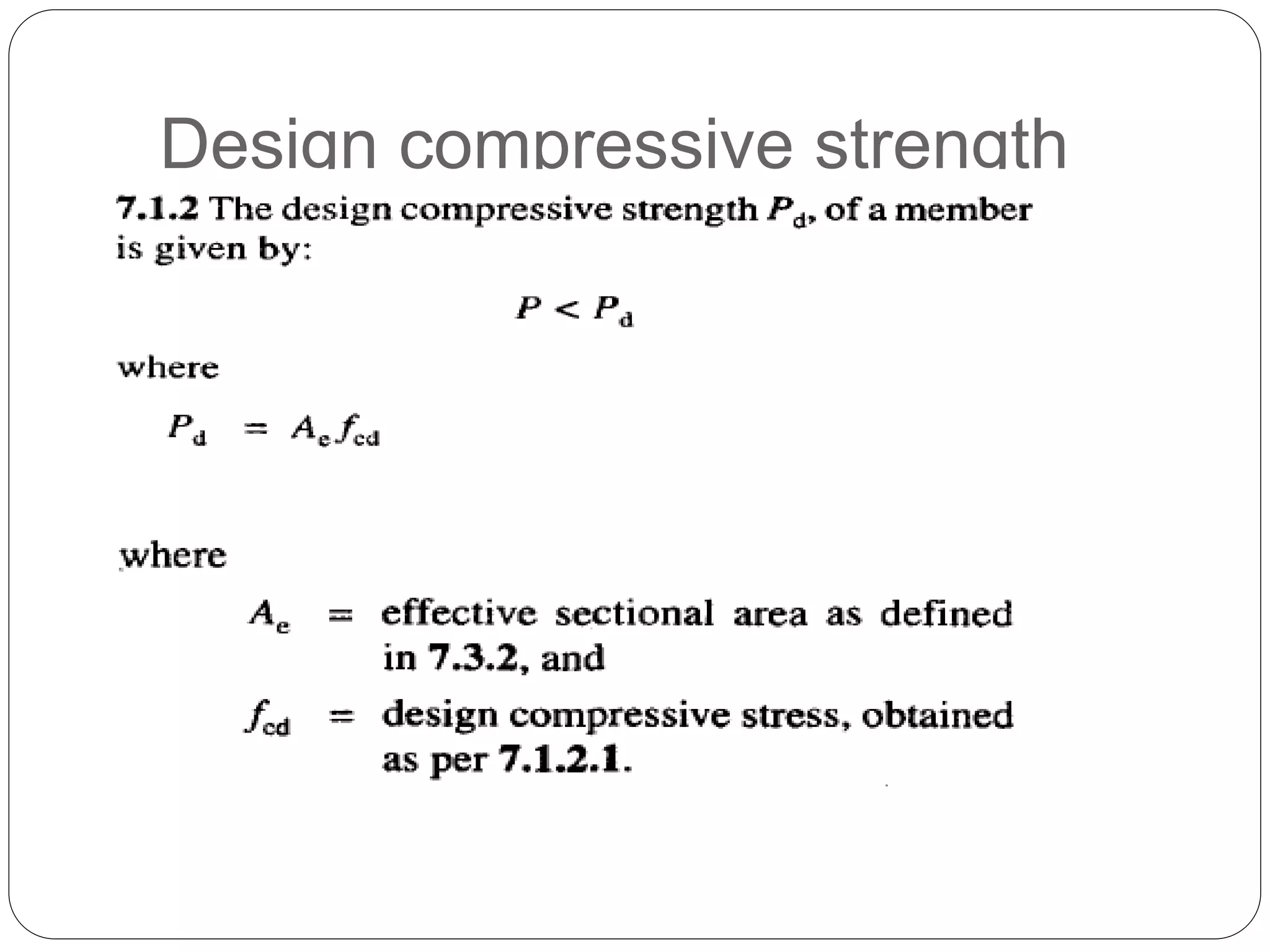 Design compressive strength
 