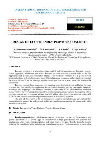 DESIGN OF ECO FRIENDLY PERVIOUS CONCRETE | PDF