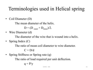 Helical Spring Index Revised ppt for Design of energy storing elements and engine ...