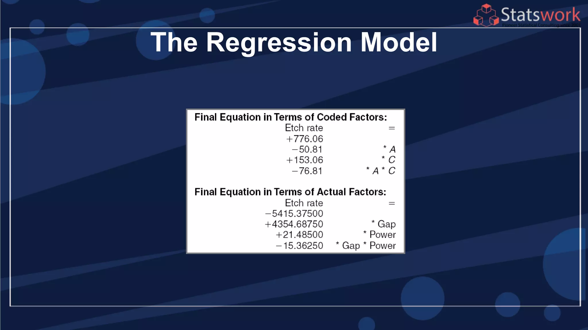 The Regression Model
 