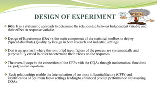 Design of experiment | PPTX