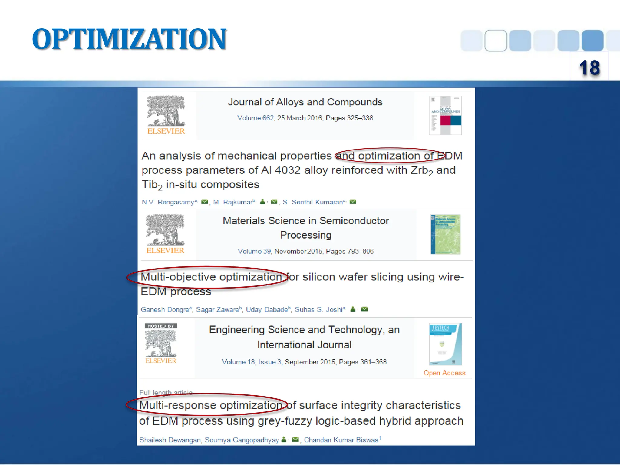 OPTIMIZATION
18
 