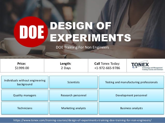Doe Design Of Experiments Training For Non Engineers