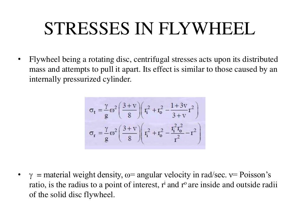Design of flywheel