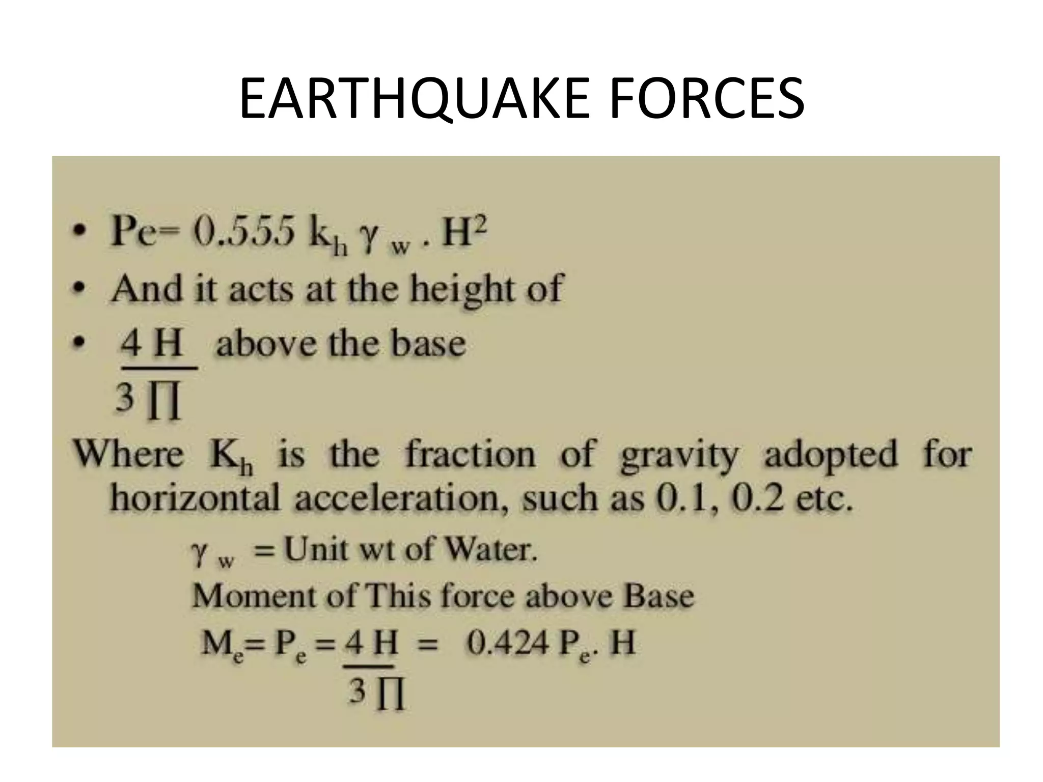 EARTHQUAKE FORCES
 