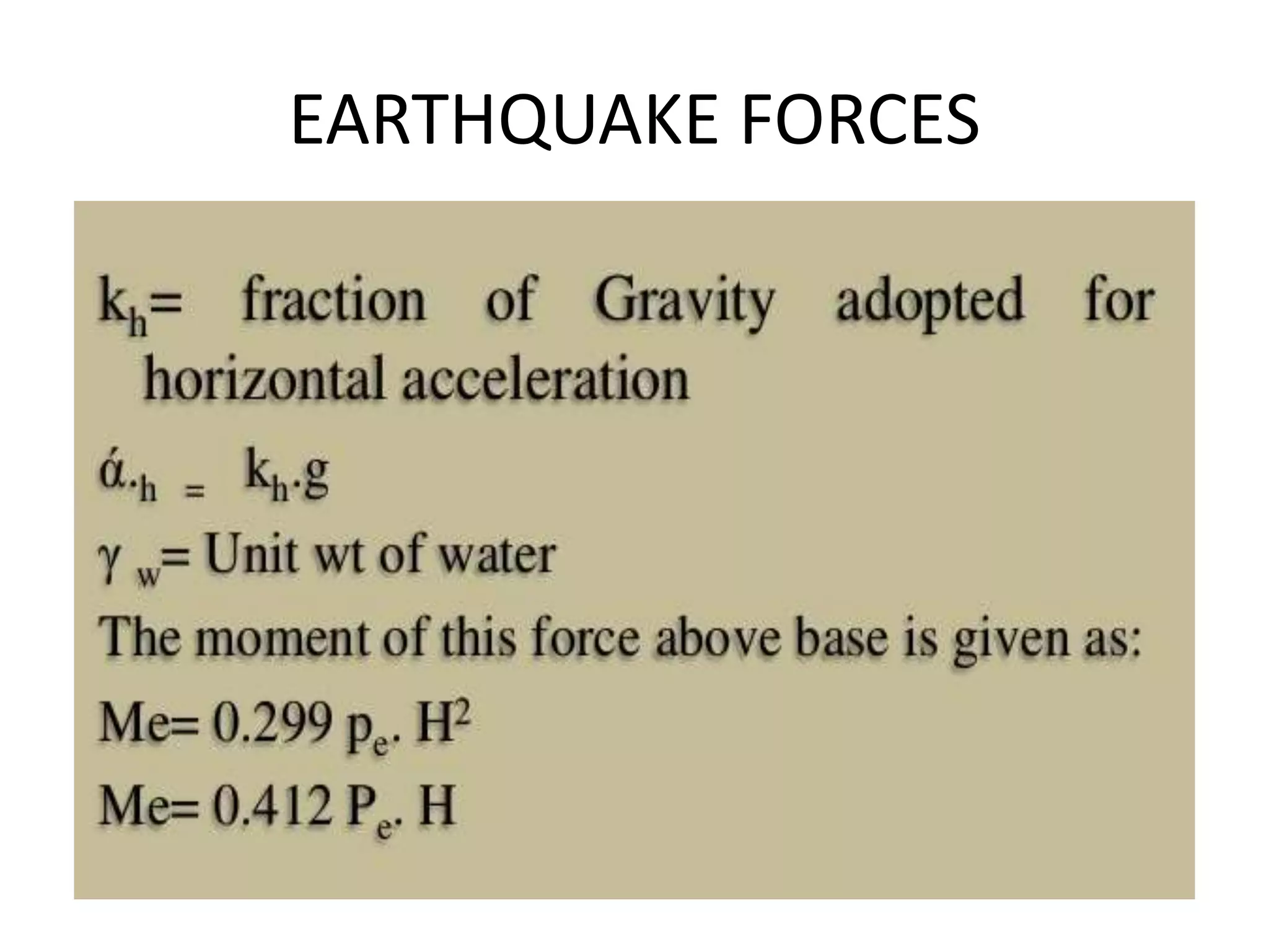 EARTHQUAKE FORCES
 