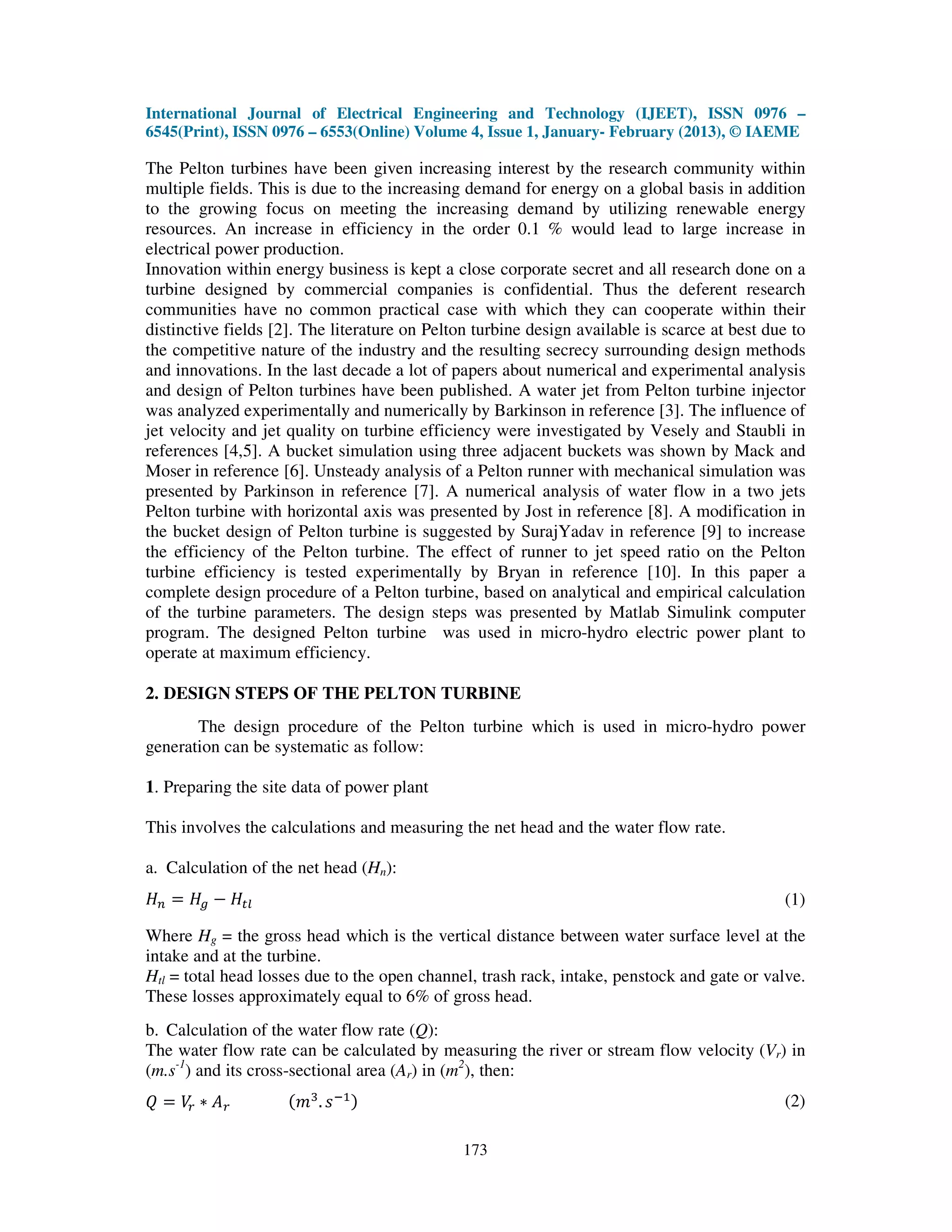 Design of high efficiency pelton turbine for micro hydropower | PDF