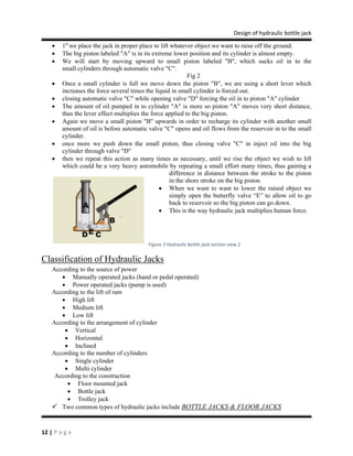 Design of hydraulic bottle jack | PDF