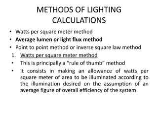 Illumination Calculation Point Method Example Design Of Illumination Systems, Laws and Methods | PDF