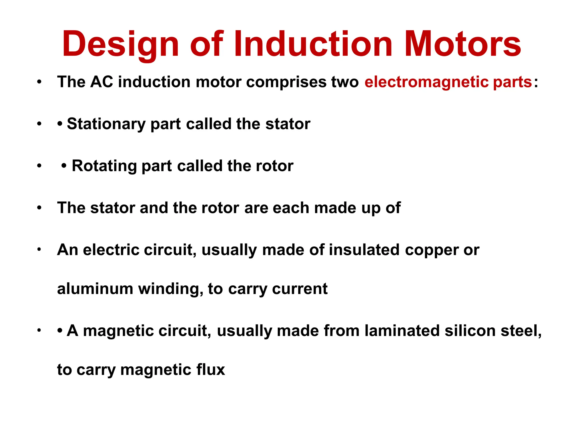 Design of Induction Motors with construction | PDF