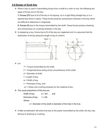 Sunk Key Machine Key Design of Keys.pdf useful for mechanical engineering students | PDF