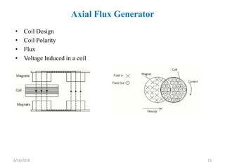 Axial Flux Generator
• Coil Design
• Coil Polarity
• Flux
• Voltage Induced in a coil
6/18/2018 13
 