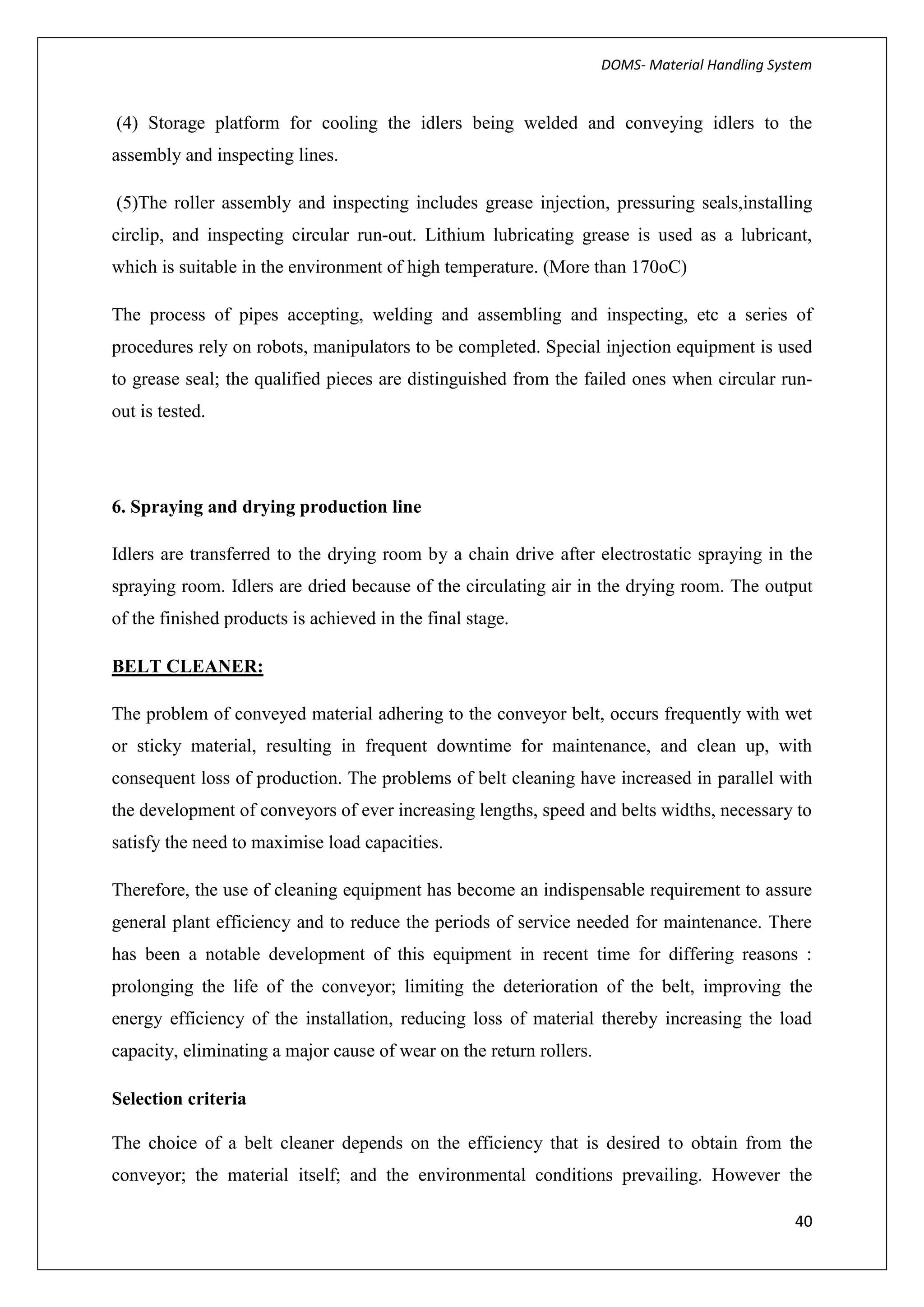 Design of material handling system belt conveyor system for crushed ...
