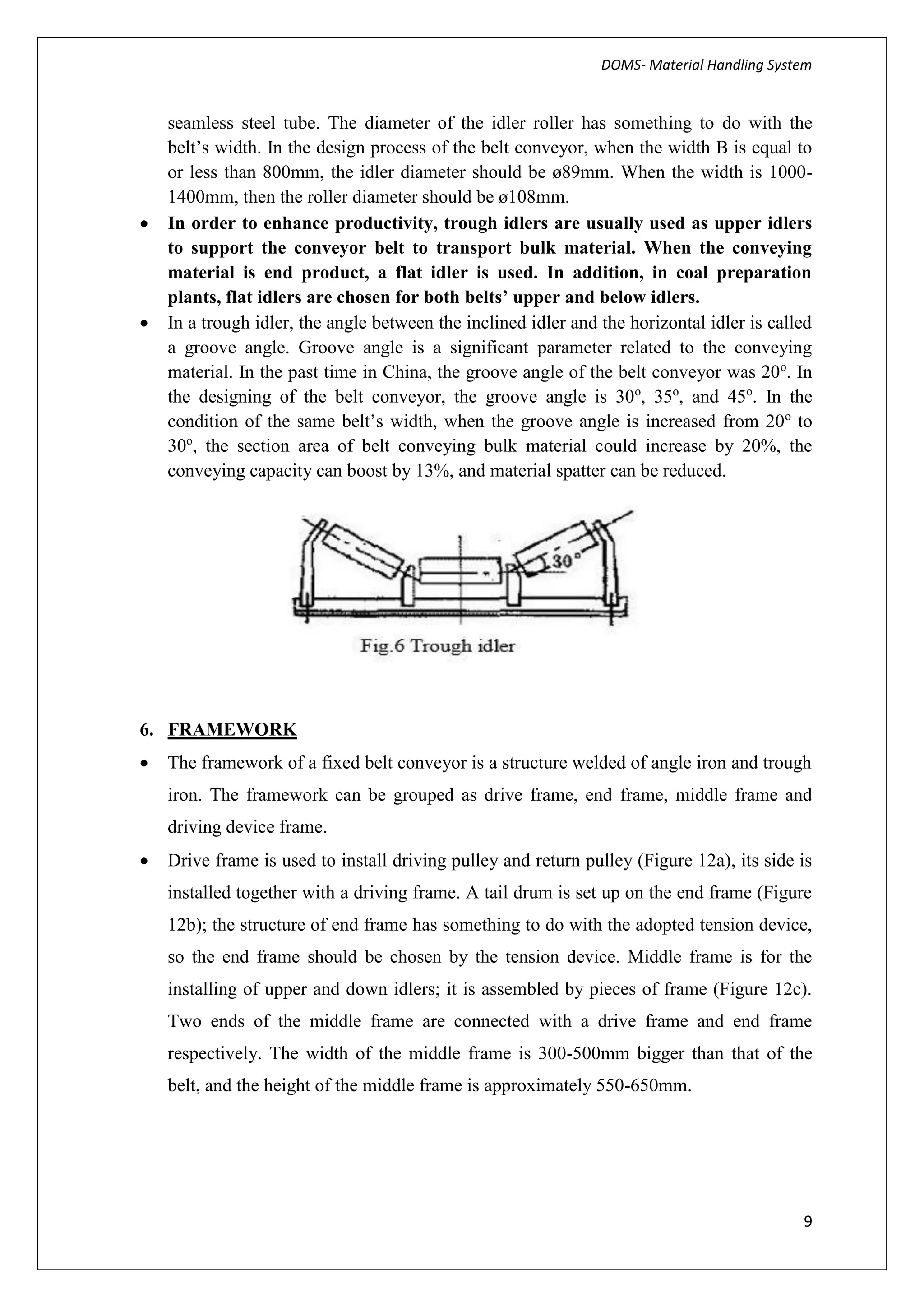 Design of material handling system belt conveyor system for crushed ...