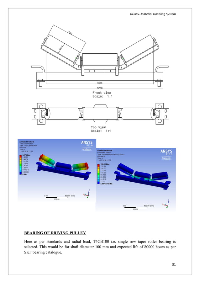 Design of material handling system belt conveyor system for crushed ...