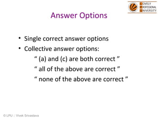 Design of multiple choice questions | PPT
