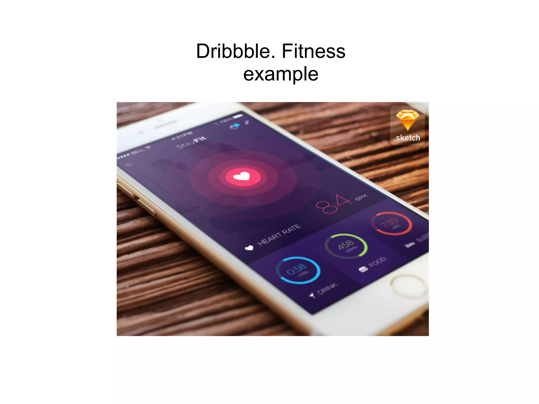 Dribbble. Fitness
example
 