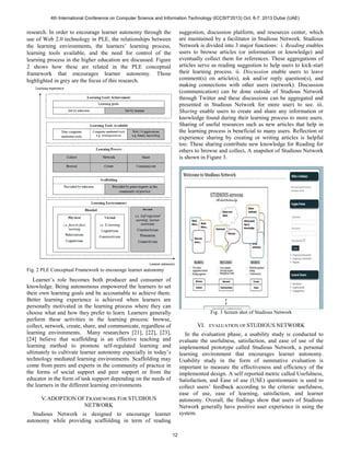 Design of Personal Learning Environment Framework for Learner Autonomy ...